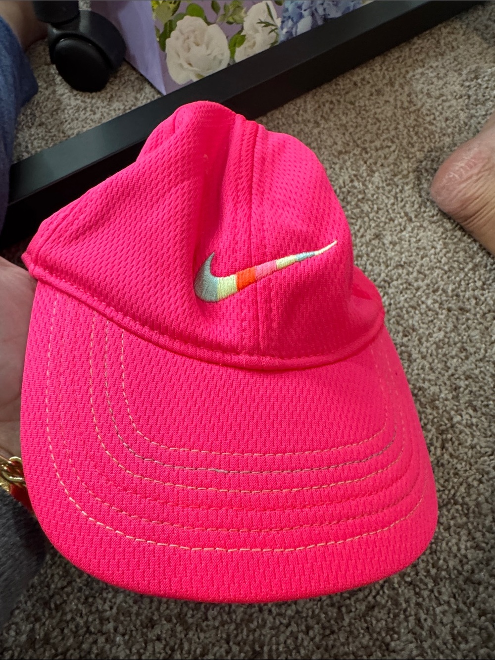 Nike Women's Neon Pink Performance Cap with Multicolor Swoosh